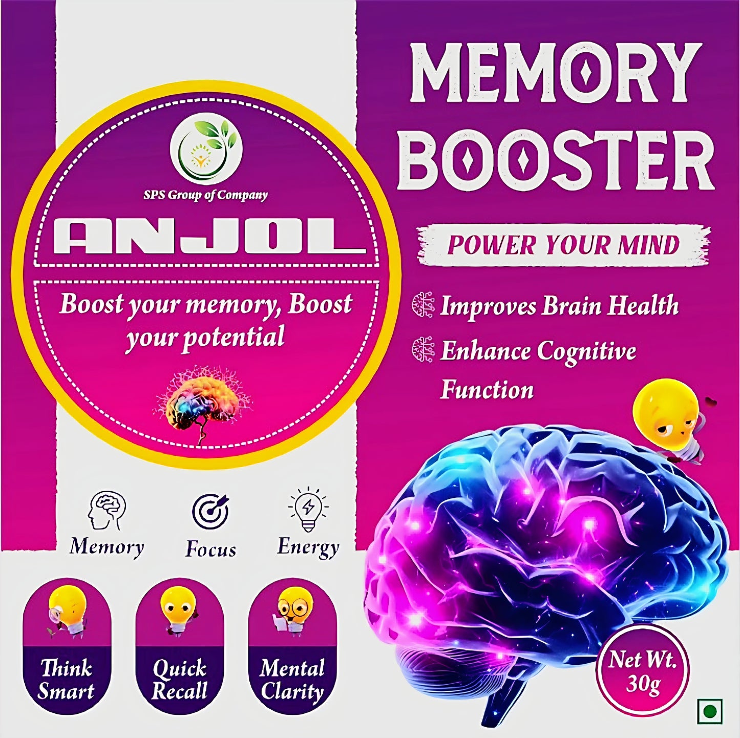 Anjol Memory Booster Capsule (30Capsules)